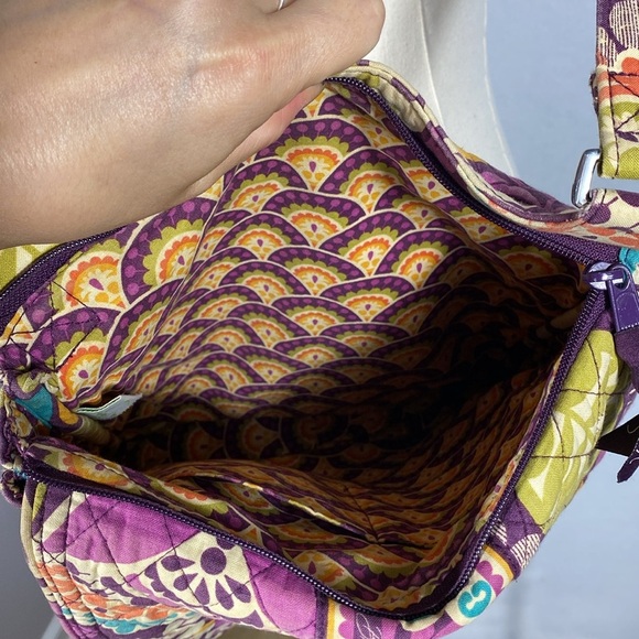 Vera Bradley Retired Plum Crazy Colorful Patterned Crossbody Shoulder Bag - Picture 7 of 16